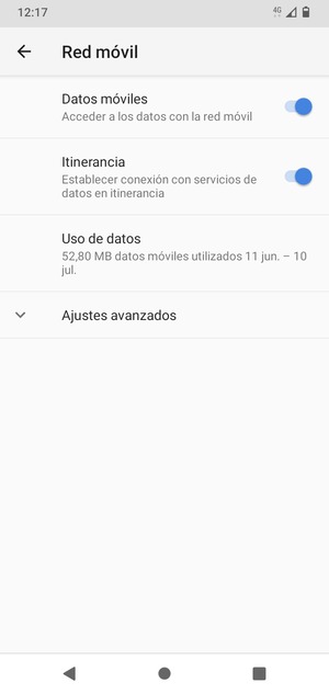 Activar o desactivar Itinerancia