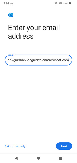 Enter your Email address and  select Set up manually