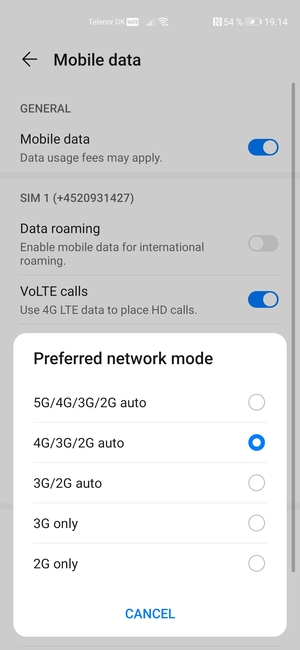 Select your preferred option