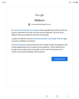 Selecteer Ik ga akkoord