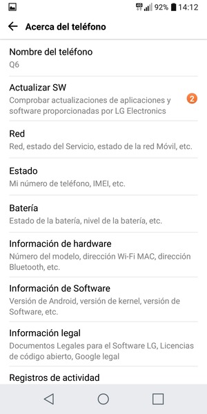 Seleccione Actualizar SW