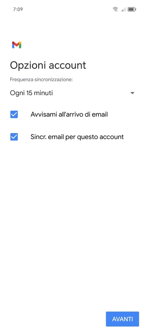 Seleziona AVANTI
