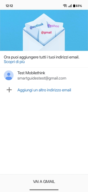 Seleziona VAI A GMAIL