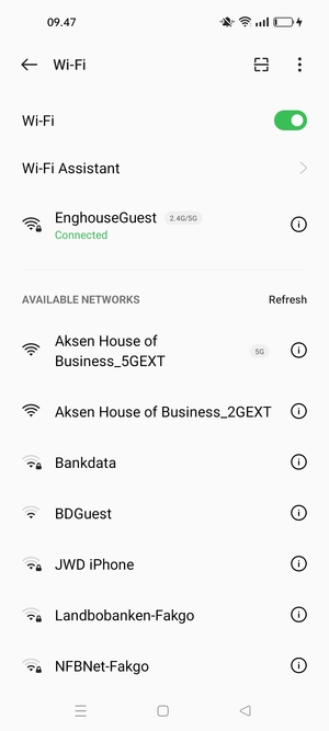 You are now connected to the Wi-Fi network