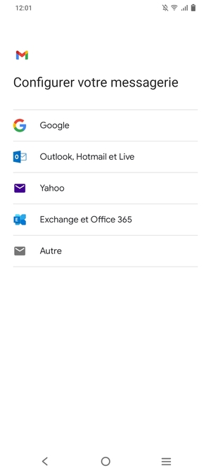 Sélectionnez Outlook, Hotmail et Live