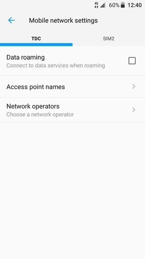 To change network if network problems occur, select Network operators