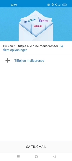 Vælg Tilføj en mailadresse