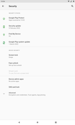 Select SIM card lock