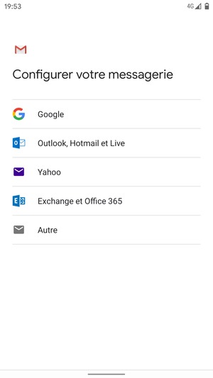 Sélectionnez Outlook, Hotmail et Live