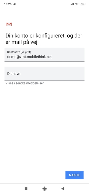 Giv din konto et navn og indtast dit navn. Vælg NÆSTE