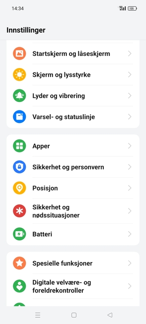 Bla til og velg Sikkerhet og personvern