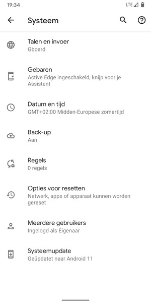 Selecteer Systeemupdate