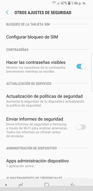 Seleccione Configurar bloqueo de SIM