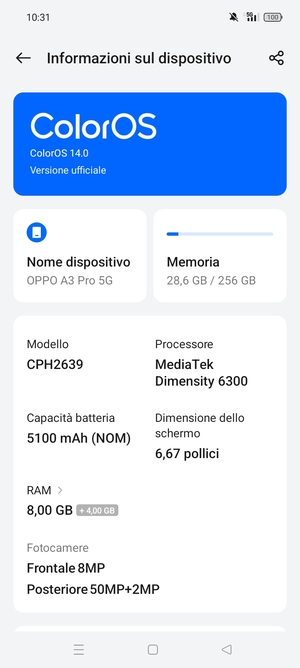 Seleziona ColorOS