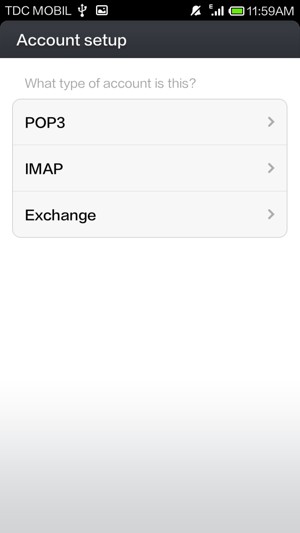 Select POP3 or IMAP