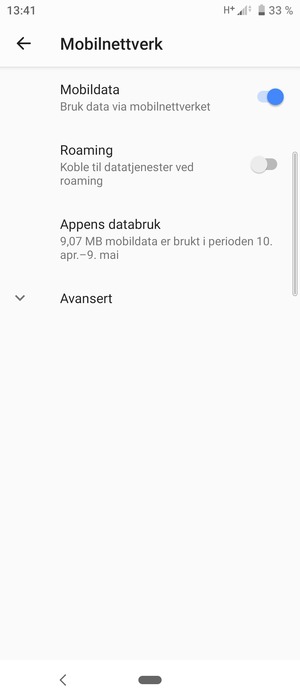 Velg Avansert