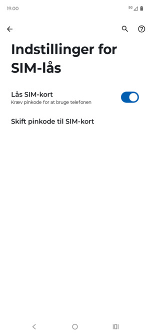 Vælg Skift pinkode til SIM-kort