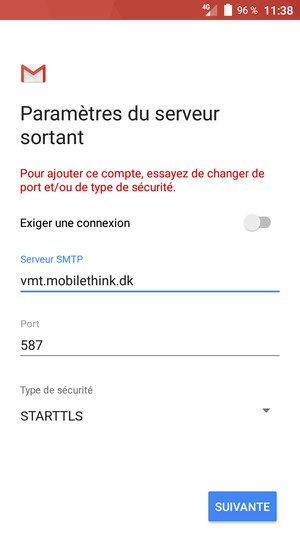 Sélectionnez Type de sécurité
