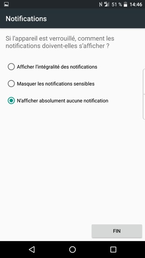 Sélectionnez votre option préférée et sélectionnez FIN