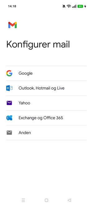 Vælg Outlook, Hotmail og Live