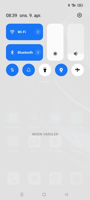 Dra ned toppmenyen igjen