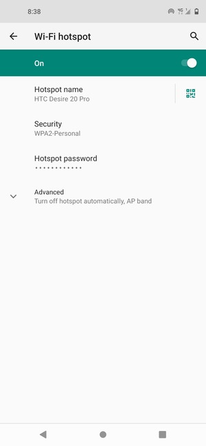 Your phone is now set up for use as a modem