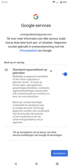 Selecteer Accepteren