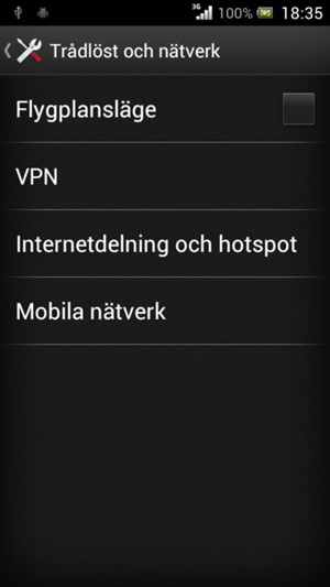 Välj Mobila nätverk