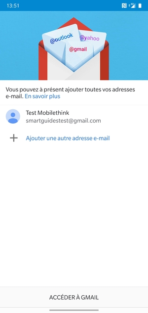 Sélectionnez ACCÉDER À GMAIL