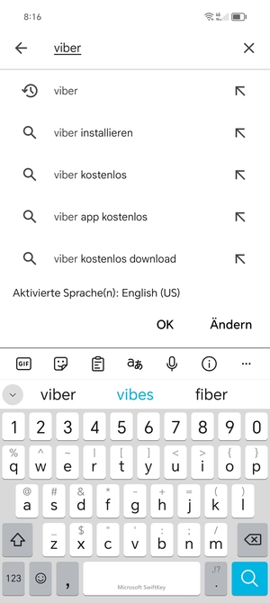 Geben Sie den Namen der App ein und wählen Sie Suchen