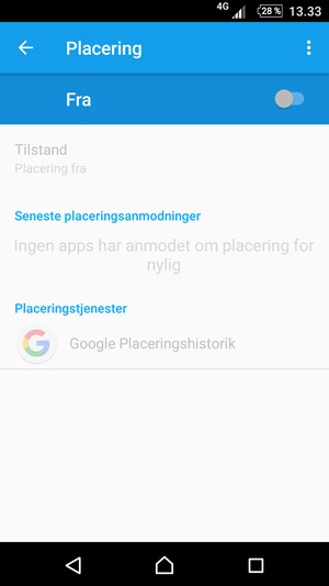Slå Placering fra