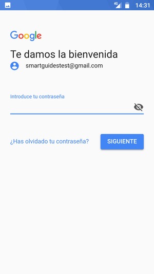 Introduzca su contraseña y seleccione SIGUIENTE