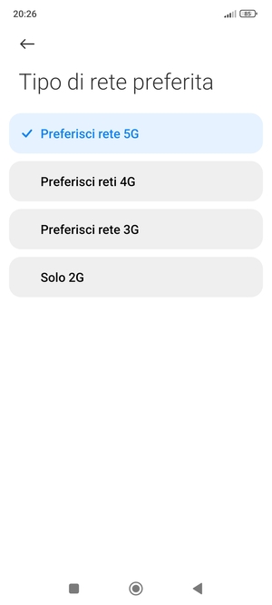 Seleziona la tua opzione preferita