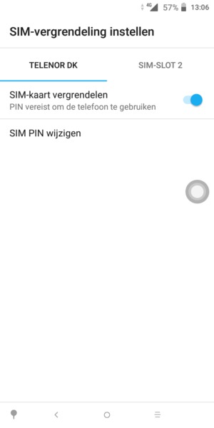 Selecteer Public en SIM PIN wijzigen