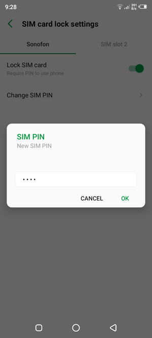 Enter your New SIM PIN and select OK