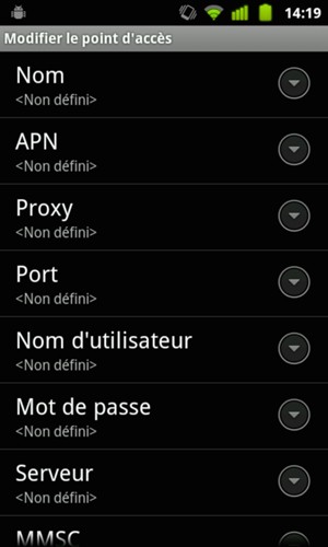 Saisissez les informations MMS