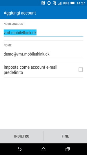 Scegli un nome per il tuo account e inserisci il tuo nome. Seleziona FINE