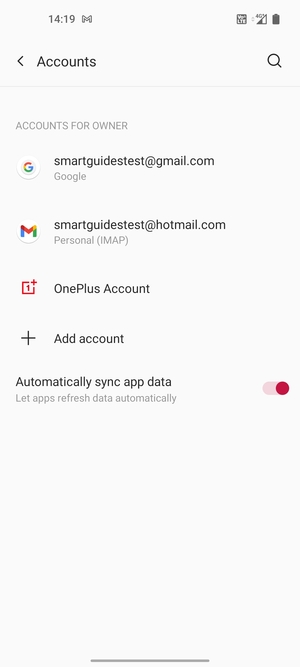 Select your Google account
