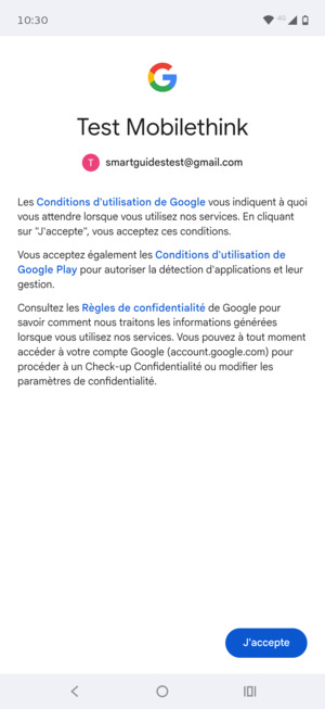 Sélectionnez J'accepte