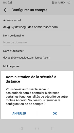 Sélectionnez OK