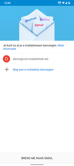 Selecteer BRENG ME NAAR GMAIL