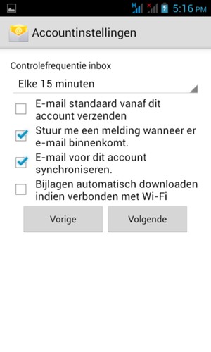 Selecteer Volgende