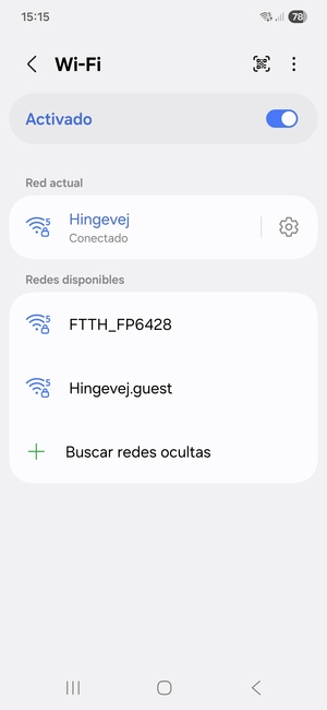 Ahora está conectado a la red Wi-Fi