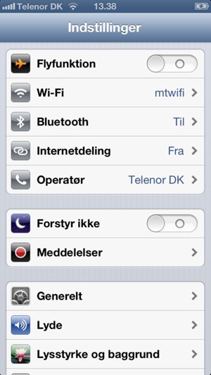 Vælg Wi-Fi