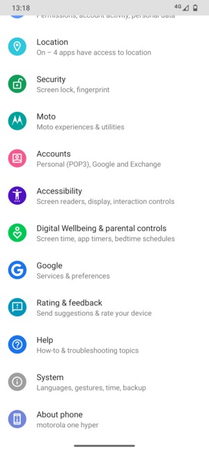 Scroll to and select System