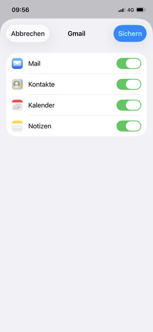Wählen Sie Sichern