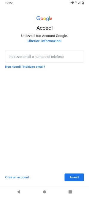 Inserisci il tuo indirizzo Gmail e seleziona Avanti