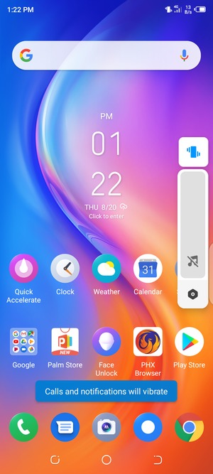 Select Vibrate to change to silent mode
