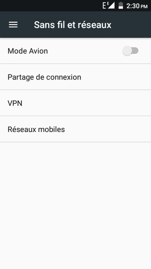 Sélectionnez Réseaux mobiles