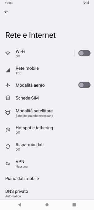 Seleziona Rete mobile
